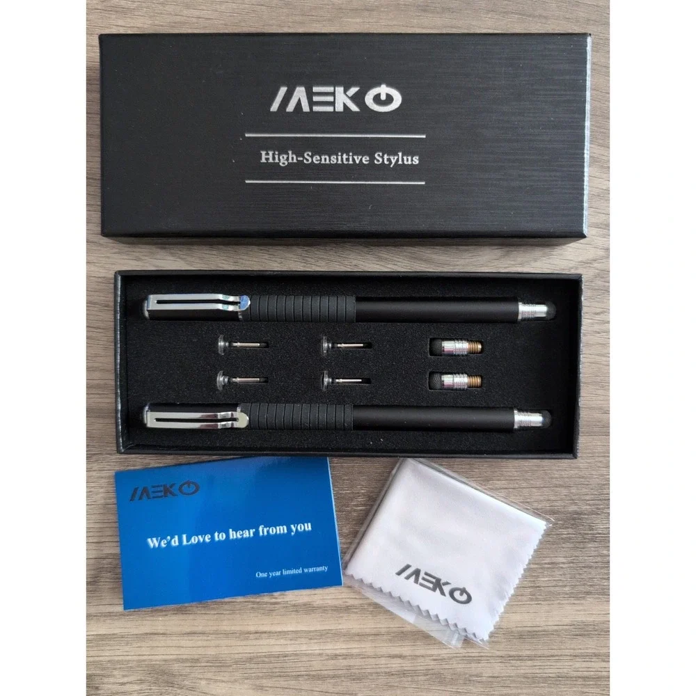 LOT of 5 MEKO High Sensitivity Stylus 2 in 1 Touch Screen Pens Black NEW